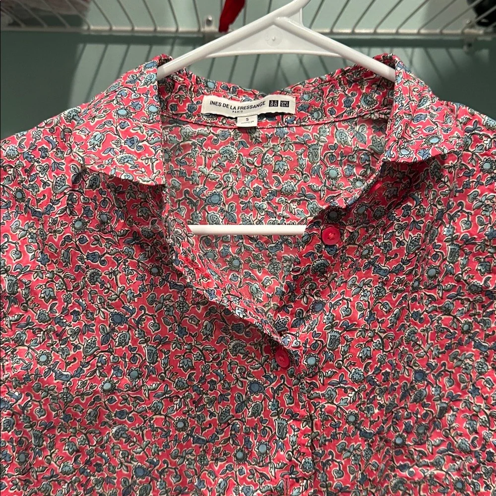 Ines De La Fressange Paris Pink and Blue Floral Shirt - Picture 4 of 6